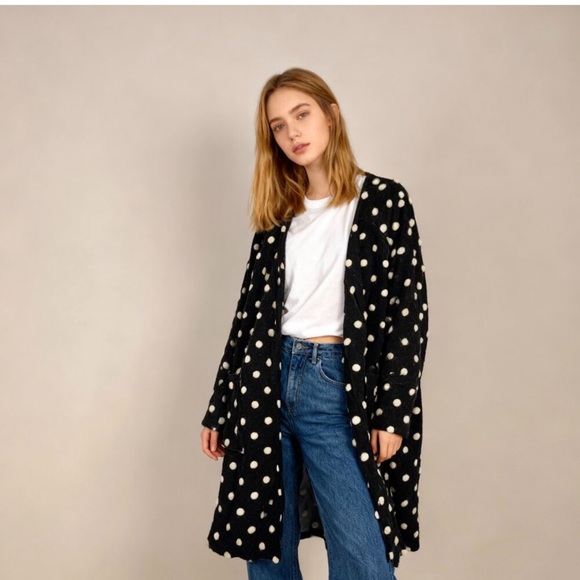 NWOT Farm Rio Polka Dot Midi Coat - Picture 2 of 6